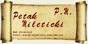 Petak Mileticki vizit kartica